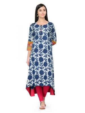 Indigo Block print cotton Kurti